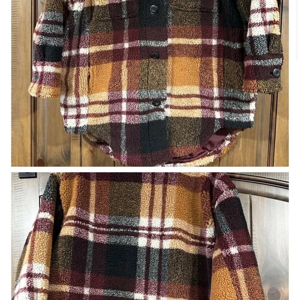American Eagle Outfitters Plaid Ski Jacket - Black, Burgundy, Mustard